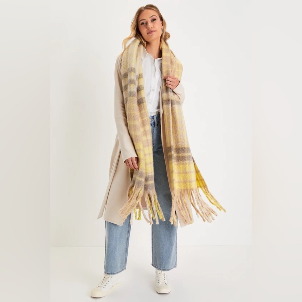 13. VARIOUS Soft Scarf Women's Multicolor Plaid Oversized Neck Warmer - Picture 3 of 5